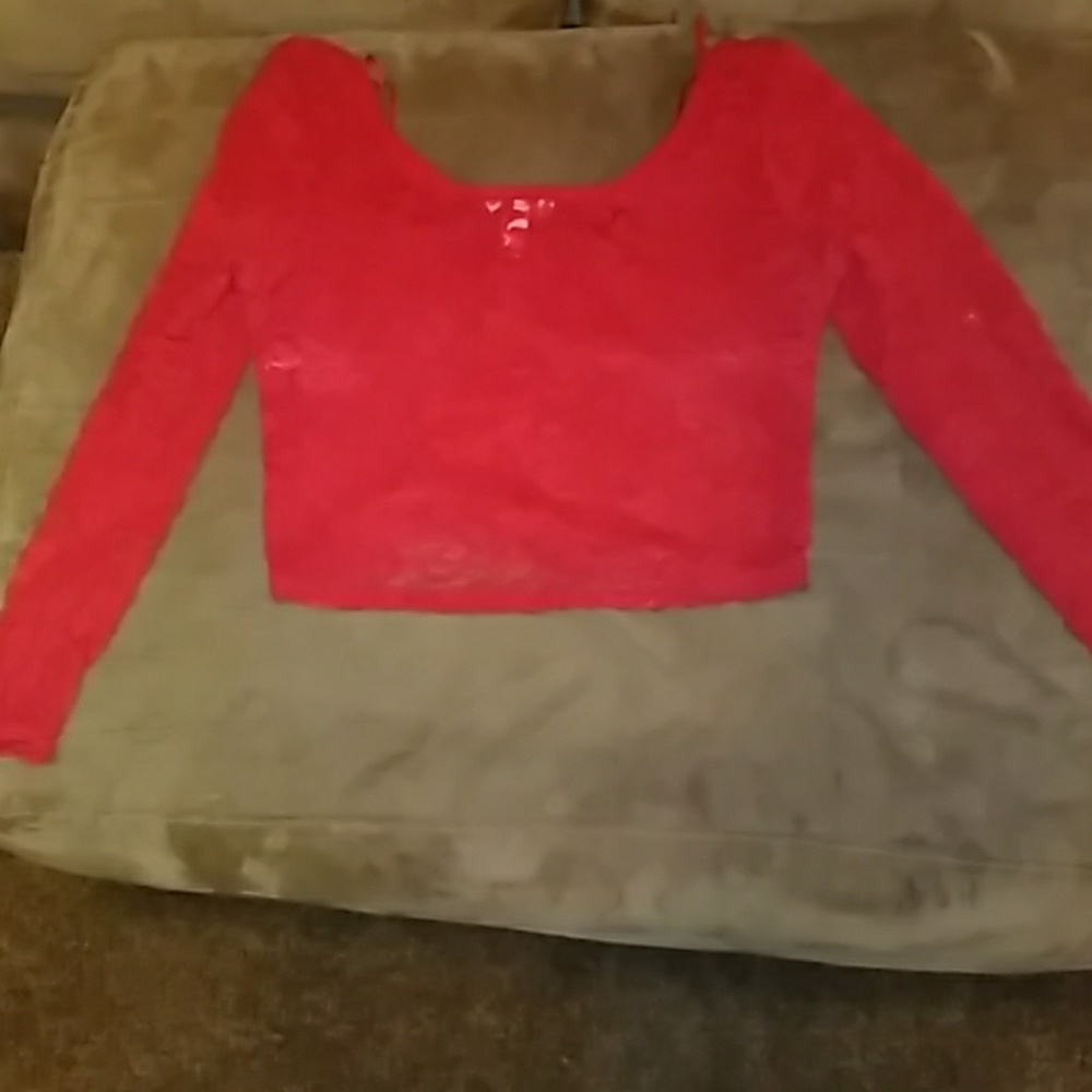 Red laced shirt